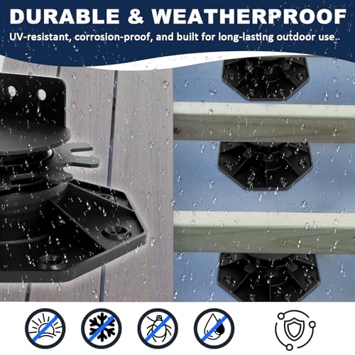 24 Pack Adjustable Deck Support Pedestal, 1-3/16" to 2-3/4"(30-70mm) - size: 1-3/16" to 2-3/4"