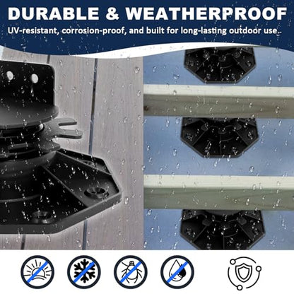 24 Pack Adjustable Deck Support Pedestal, 1-3/16" to 2-3/4"(30-70mm) - size: 1-3/16" to 2-3/4"