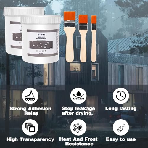 10.6 OZ (300g) Transparent Waterproof Coating,Super Strong Waterproof Anti-Leakage Agent,Waterproof Insulating Sealant,Invisible Waterproof Agent Roofs,Walls, Garden,Bathroom,Kitchen Indoor (1)