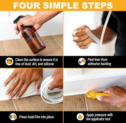 InstaTrim Flexible, Self-Adhesive Caulk Strip Sealant, 3/4" x 10', Gray - color: Gray, size: 3/4 in x 10 ft