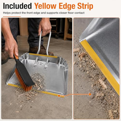 3-Pack 17" Heavy Duty Metal Dust Pans - size: 3 Count (Pack of 1)
