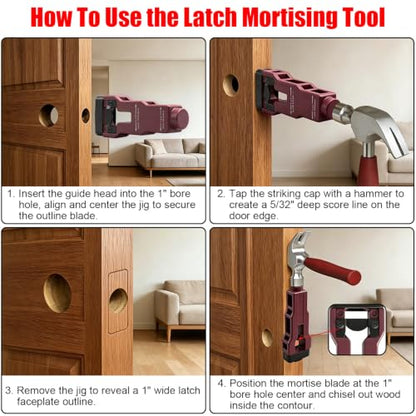 Door Hinge Jig, 3-In-1 Kit for Door Hinge, Lock and Latch Installation