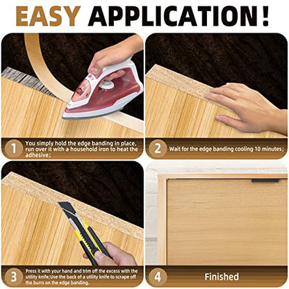 GSCIT Club Maple Edge Banding, 1/2 inch x 250ft roll of Veneer Plywood Edge Banding Preglued Flexible, Wood Tape Banding for Cabinet Repair - color: Maple, size: 1/2"x 250ft