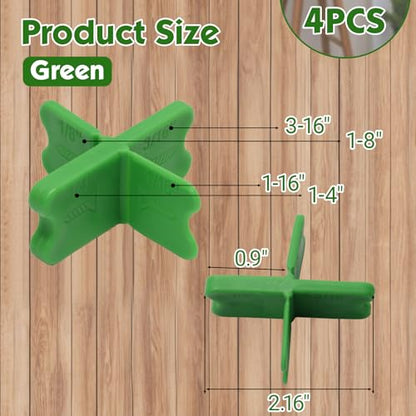 4 Pcs Deck Spacer Green for Pressure Treated Composite Decking - color: Green, size: 4