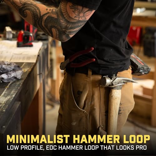 Holstery HammerMaster | Hammer Holder Loop - Clip-On Tool Belt Holster Holds Hammers, Hatchet, or Mallet - style: HammerMaster