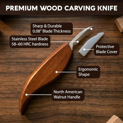 Wood Carving Kit for Beginners - Gift Ready Whittling Kit Set 32pcs