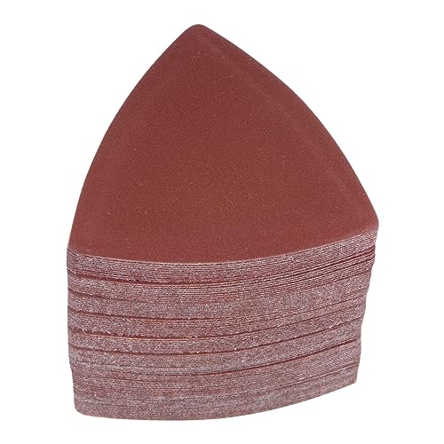 HARFINGTON 100pcs Triangular Hook & Loop Sandpapers 400 Grits 3-1/8" Aluminum Oxide Sanding Pads Random Orbital Mouse Detail Sander Papers Oscillating Multi Tool Sheets - size: 400 Grits