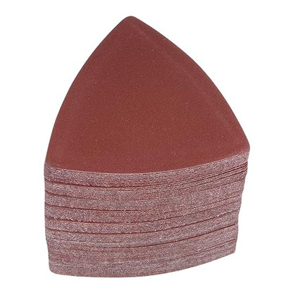 HARFINGTON 100pcs Triangular Hook & Loop Sandpapers 400 Grits 3-1/8" Aluminum Oxide Sanding Pads Random Orbital Mouse Detail Sander Papers Oscillating Multi Tool Sheets - size: 400 Grits