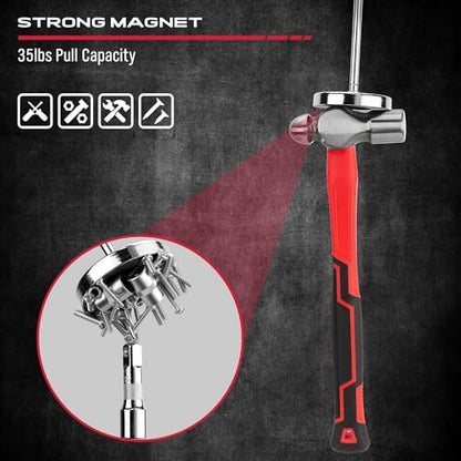 Telescoping Magnetic Sweeper Pickup Tool: Strong Magnet Pick up Nails Screws and Metal Parts Nut Bolts Steel Iron Parts Finder 35LB Pull Capacity Retractable 9" to 34" Telescopic Stick - style: 35LB Telescoping Stick