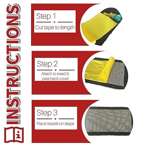 Super Area Rugs Stair Tread Installation Kit, Adhesive Carpet Double Sided Tape Roll for Treads and Runners, Made in USA - 6-inch Wide by 32-Foot Long - No Residue - Anti-Slip Stair Tread Tape