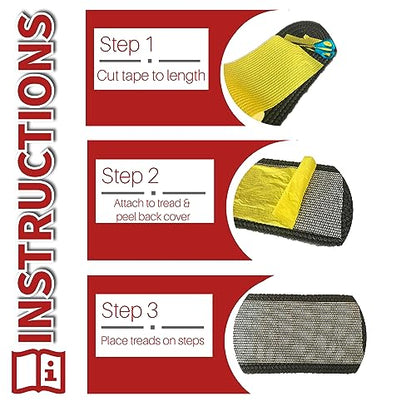 Super Area Rugs Stair Tread Installation Kit, Adhesive Carpet Double Sided Tape Roll for Treads and Runners, Made in USA - 6-inch Wide by 32-Foot Long - No Residue - Anti-Slip Stair Tread Tape
