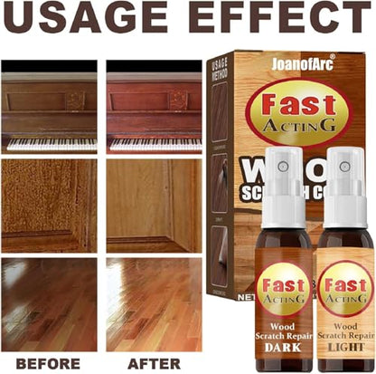 Wood Floor Scratch Repair Kit, Professional Restore Finish for Hardwood, Laminate, Cover Nicks & Scratches, Hide Minor Defects Wood Furniture Repair for Tables & Cabinets, No Sanding Needed (1Set)