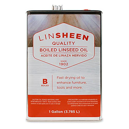 LinSheen Boiled Linseed Oil – Fast Drying Flaxseed Wood Treatment to Rejuvenate and Restore Outdoor and Indoor Wood Furniture, Floors and Sports Equipment, Gallon - size: 128 Fl Oz (Pack of 1)