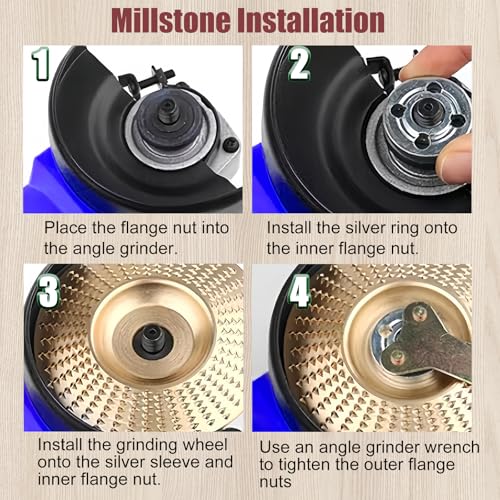 14PCS Wood Carving Disc Set for 4 4-1/2 in Angle Grinder Attachments