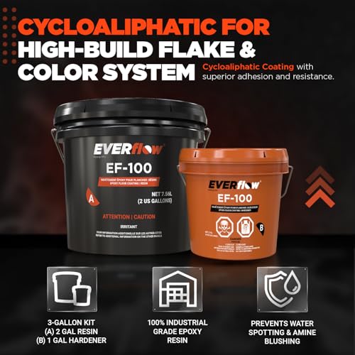 Everflow MPC Clear Epoxy Resin Floor Coating Kit, 3 Gallon - color: Clear