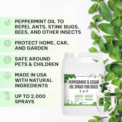 Kate's Home & Garden Peppermint Oil Spray for Bugs, Ants, Spiders (1 Gal) - size: 128 Fl Oz (Pack of 1)