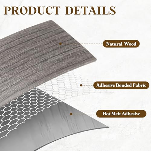 uxcell 1-1/8 Inchx50ft Wood Veneer Edge Banding Pre-Glued Flexible - size: 1-1/8 Inch x 50ft