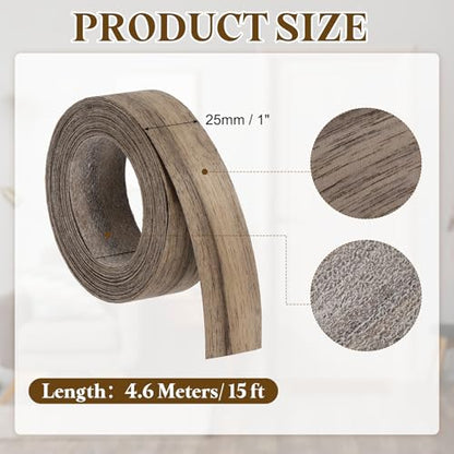 uxcell 1 Inch x 15ft Wood Veneer Edge Banding, Pre-Glued Flexible Black Walnut Edging Strips, Iron on with Hot Melt Adhesive Wood Tape for Cabinet Repair and Furniture Restoration - size: 1 Inch x 15ft