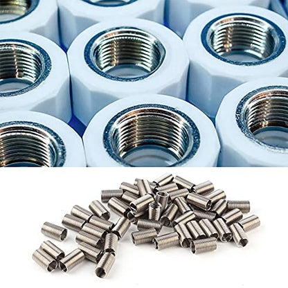 50Pcs Helical Threaded Inserts M10x1.25 Spiral Circle Repair Insert Reducer Nut Stainless Steel Threaded Expand Socket Set(M10x1.25x3D)