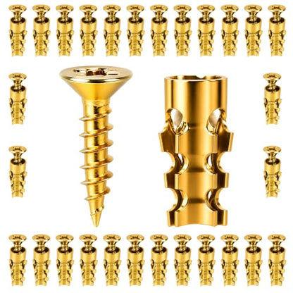 6×14mm Short Expansion Screw Set for Cabinet Hinge Stripped Thread Restoration for Wood Tile Stone Cabinet Door Fixing(30 Sets)