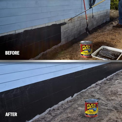 Flex Seal Liquid Rubber Sealant Coating, Waterproof, Black, 128 oz - color: Black, size: 128 oz