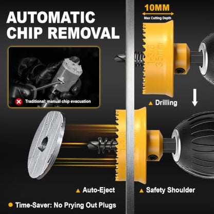KATA 3-Piece M42 Thin Wall Hole Saw Kit Hole Saw Set for Impact Drivers - color: 22-29-35mm hole saw
