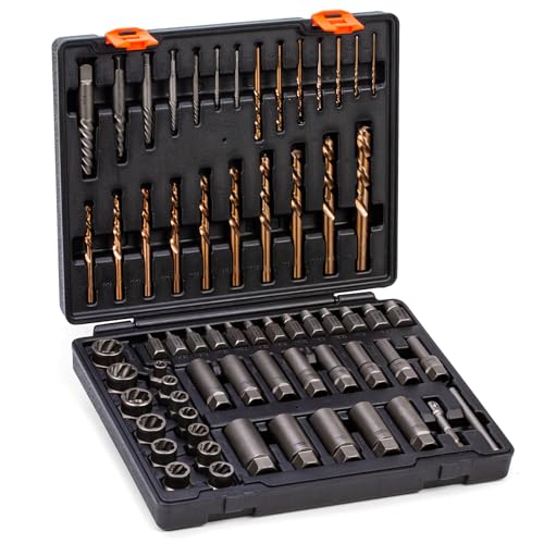 65-Piece Broken Bolt Extractor Kit with Easy Out Screw Extractor Set - size: 65-Piece