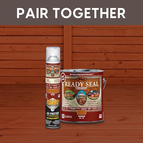 Ready Seal Exterior Wood Stain & Sealer, Redwood, Turbo Spray - color: Redwood, size: 24 Ounce Spray (Pack of 1)