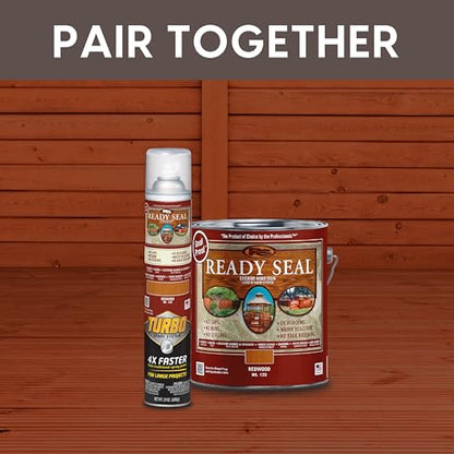 Ready Seal Exterior Wood Stain & Sealer, Redwood, Turbo Spray - color: Redwood, size: 24 Ounce Spray (Pack of 1)