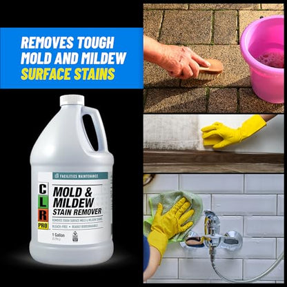 CLR PRO Heavy Duty Mold and Mildew Stain Remover, 1 Gallon Bottle