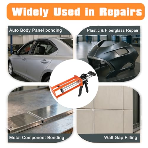 400 ml (1:1 & 2:1) Dual Cartridge Epoxy Gun, Manual 2 Part Epoxy Gun for Panel Bonding Adhesive, Structural Epoxy, Plastic & Fiberglass Repair - size: 400ML(1:1&2:1)