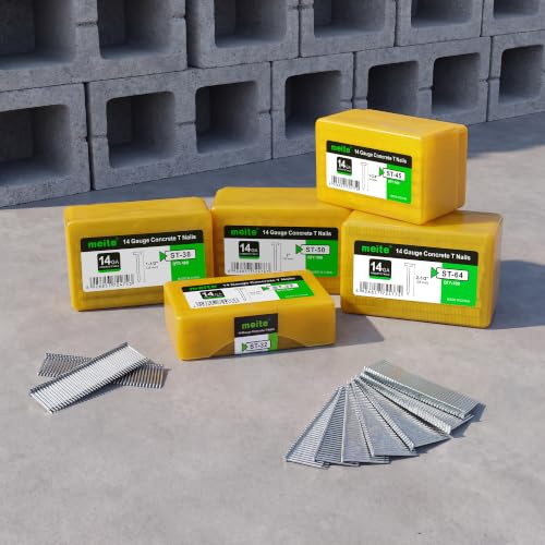 meite 14 Gauge Concrete T Nails, 2-1/2 Inch 400PCS x 20 Boxes - size: 2-1/2" Length