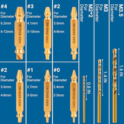 10 PCS Damaged Screw Extractor Set - size: 10 Pieces