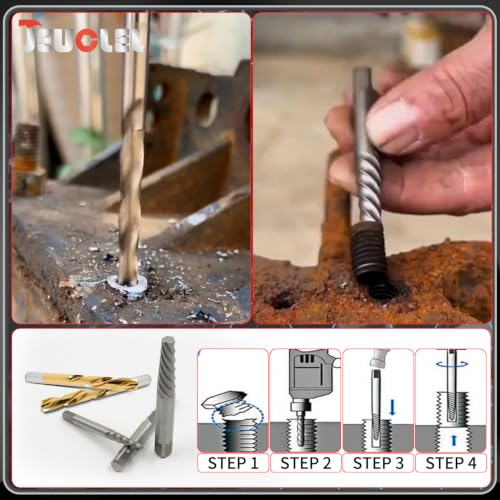 40PCS Bolt & Screw Extractor Set, Left Hand Cobalt Drill Bit Kit