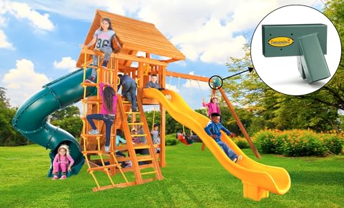 Eastern Jungle Gym Easy 1-2-3 A-Frame 2 Brackets for Swing Set, Green - style: 2 A-Frame Swing Set Brackets