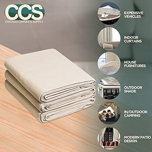 CCS Canvas Drop Cloth for Painting – All Purpose Cotton Duck Cloth Tarp for Curtains, Tablecloths, Backdrops – Washable & Reusable Floor Cover & Dust Sheet for Furniture (6-Pc, 5x20 Ft) - size: 5 by 20 Feet (Set of 6)