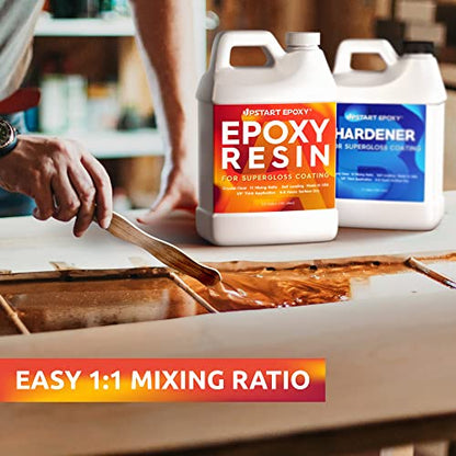 Upstart Epoxy Table Top Epoxy Resin Kit 1 Gallon, Crystal Clear Resin - size: 1 Gallon