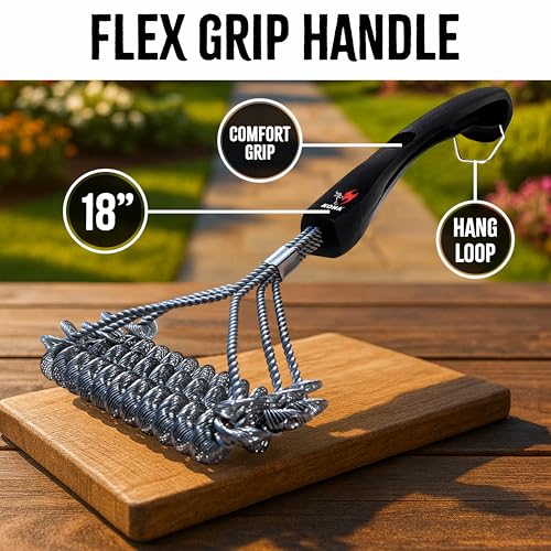 Kona Safe/Clean Bristle-Free Grill Brush - Stainless Steel BBQ Cleaner