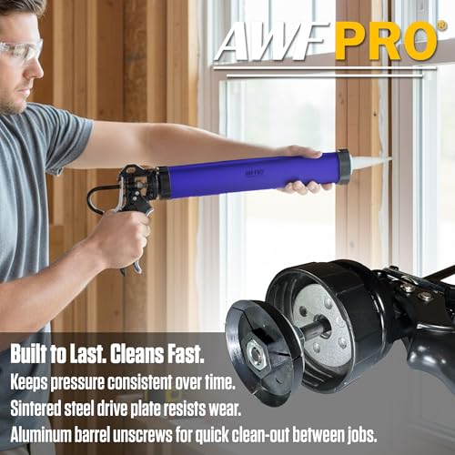AWF PRO Sausage Caulking Gun 20 oz, 12:1 Thrust Ratio - size: 12:1 Thrust