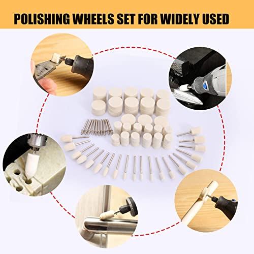 100PCS Buffing Wheels Polishing Kit for Dremel, 1/8" Shank Accessories