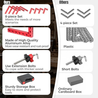 Corner Clamps for Woodworking - 8pc 90 Degree Clamp with Storage Box