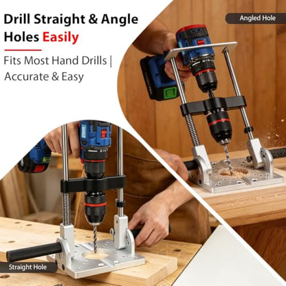 Portable Drill Guide for Angled or Straight Holes with Guide Rod