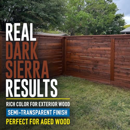 Wood Defender Semi-Transparent Fence Stain and Seal, Dark Sierra, 1-Gallon - color: Dark Sierra, size: 1 Gallon