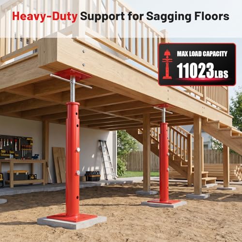 House Jacks for Leveling, 2 Pack House Floor Jack 19-36 Inch Adjustable Jack Post, 11023 lbs Heavy Duty House Jacks for Basement, Crawl Space, Foundation, Floor Joists, Porch & Roof Beam Support - size: 19-36inch(2 Pack)