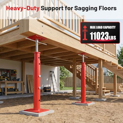 House Jacks for Leveling, 2 Pack House Floor Jack 19-36 Inch Adjustable Jack Post, 11023 lbs Heavy Duty House Jacks for Basement, Crawl Space, Foundation, Floor Joists, Porch & Roof Beam Support - size: 19-36inch(2 Pack)