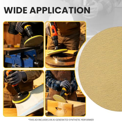 30 PCS Hook and Loop Sanding Discs 6 Inch No Hole Aluminum Oxide Sandpaper Discs 60 80 100 120 150 180 220 320 400 600 800 1000 Grit for Woodworking Automotive - style: No Hole 60-1000 Grit