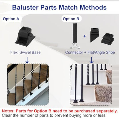 Sidasu 10-Pack 44" x 1/2" Wrought Iron Balusters for Stairs - size: 10 pack, style: Double Twist Baluster
