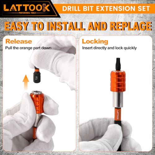 4-Pieces Drill Bit Extension Set (2-3/8", 4", 6", 12'' Long)