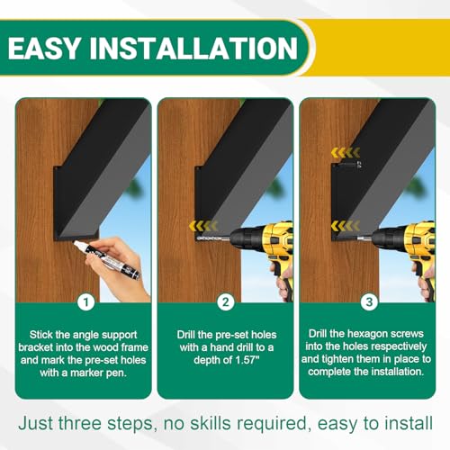 45 Degree Angle Bracket 2pcs, Heavy Duty Pergola Brackets for 6x6 Post - size: 6"×6"-2Pcs