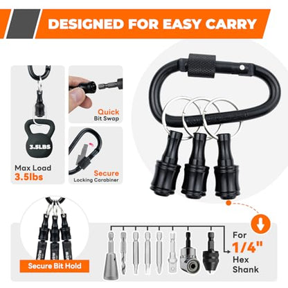6-Piece Self Centering Hinge Drill Bit Set with Bit Holders